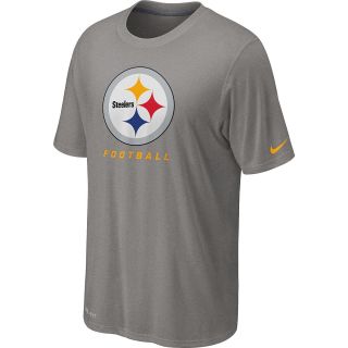 NIKE Mens Pittsburgh Steelers Legend Elite Logo T Shirt   Size Medium, Grey