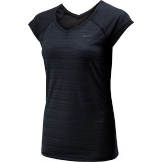 NIKE Womens Breeze Short Sleeve Running T Shirt   Size Xl, Black/reflective