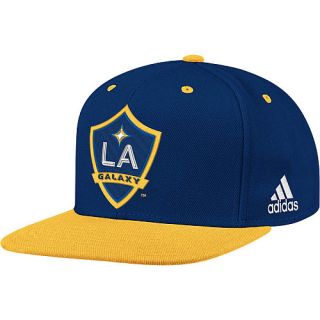 adidas Mens Los Angeles Galaxy Primary Logo Wool Flat Brim Snapback Cap, Multi