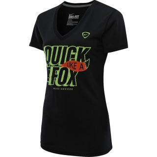 NIKE Womens Quick Like a Fox Short Sleeve Soccer T Shirt   Size XS/Extra