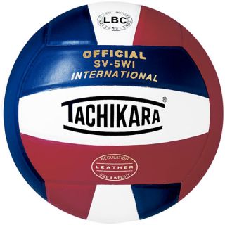 Tachikara SV 5WI International Indoor Volleyball, Scarlet/navy/white (SV5WI.SWN)