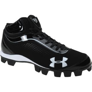 UNDER ARMOUR Mens Leadoff IV Mid Baseball Cleats   Size 7, Black/white