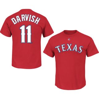 MAJESTIC ATHLETIC Mens Texas Rangers Yu Darvish Name And Number Short Sleeve T 