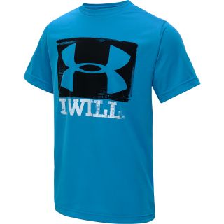UNDER ARMOUR Boys I Will Short Sleeve T Shirt   Size Small, Pirate Blue/black