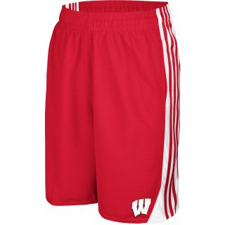 adidas Mens Wisconsin Badgers Primary Logo 3 Stripe Athletic Shorts   Size