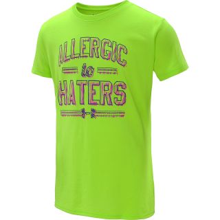 UNDER ARMOUR Girls Allergic To Haters Short Sleeve T Shirt   Size Large,