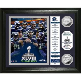 The Highland Mint Seattle Seahawks Super Bowl 48 Champions Banner Silver Coin