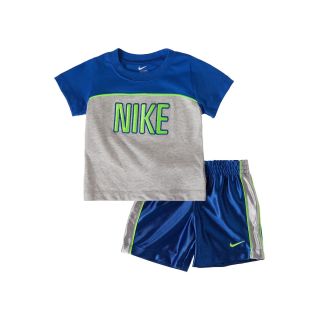 Nike N45 Velocity Short Sleeve Shirt and Shorts Set   Boys 12m 24m, Blue, Blue,