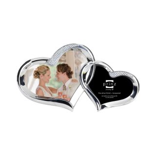 2 Opening Two Hearts Picture Frame, Silver