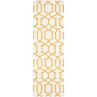 Safavieh Handwoven Moroccan Dhurrie Ivory Wool Geometric Rug (26 X 8)