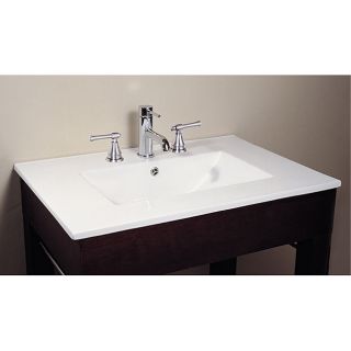 Avanity Vitreous China Countertop Integrated 31 inch Square Bowl Sink