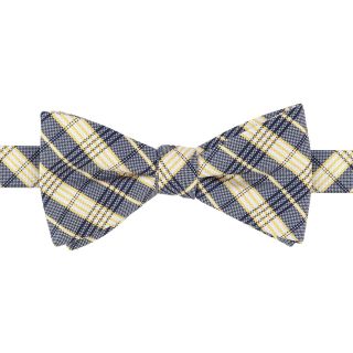 Stafford Paprika Dot & Ginger Plaid Pre Tied Bow Tie, Yellow, Mens