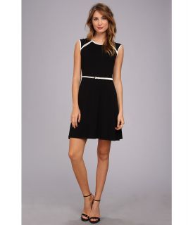 Calvin Klein Cap Sleeve w/ Open Shoulder Dress Womens Dress (Black)
