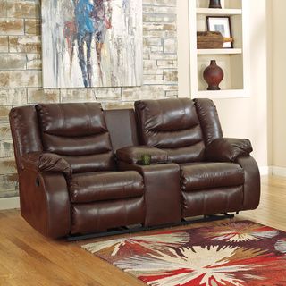 Signature Design By Ashley Double Reclining Power Loveseat With Console