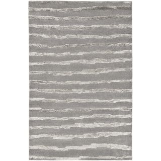 Handmade Soho Stripes Grey New Zealand Wool Rug (9 X 12)