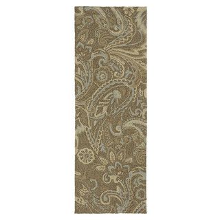 Indoor/ Outdoor Fiesta Brown Paisley Rug (2 X 6)