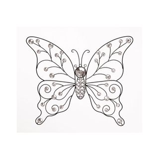 Metal And Acrylic Gemstone Butterfly Wall Decor
