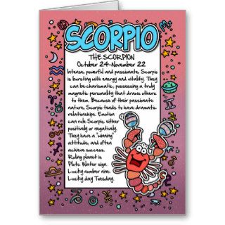 Zodiac   Scorpio Fun Facts Cards