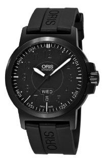Oris Men's 73576414764RS BC3 Sportsman Day Date Black DLC Case and Rubber Strap Watch Oris Watches