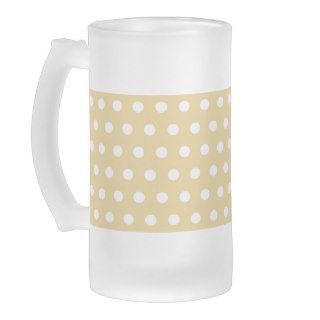 Beige and White Polka Dot Pattern. Spotty. Coffee Mugs