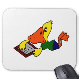 Funny Duck Using Internet Cartoon Mouse Pad