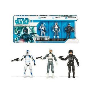Star Wars 3.75 Clone Wars Evolutions PackImperial Pilots Legacy 3 Pack Toys & Games