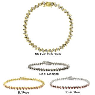 DB Designs White, Black, or Champagne 1/8ct Diamond Tennis Bracelet DB Designs Diamond Bracelets