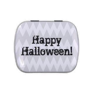 Halloween Chevron Design Gray, Black and White Jelly Belly Tin