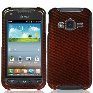 Red Carbon Fiber Print Hard Cover Case for Samsung Galaxy Rugby Pro SGH I547 Cell Phones & Accessories