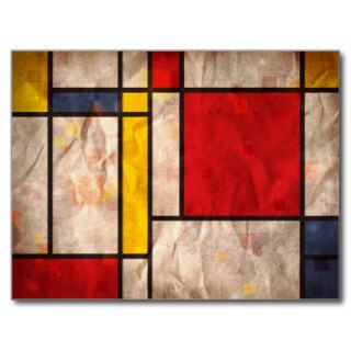 Mondrian Inspired Post Cards