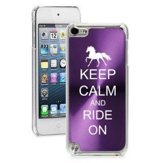 Apple iPod Touch 5th Generation Purple 5B548 hard back case cover Keep Calm and Ride On Horse Cell Phones & Accessories