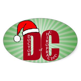 Santa DC Doctor of Chiropractic Christmas Logo Oval Sticker