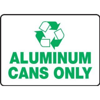 Accuform Signs MPLR533VA Recycle Aluminum Sign, Legend "ALUMINUM CANS ONLY" with Graphic, 5" Width x 7" Length x 0.040" Thickness, Green on White Industrial Warning Signs