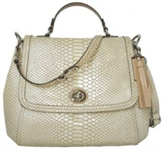 Coach Park Exotic Python Flap Handbag F24392 Top Handle Handbags Shoes