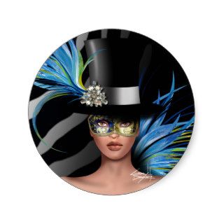 Zebra Bird of Paradise Masquerade Fashion Sticker