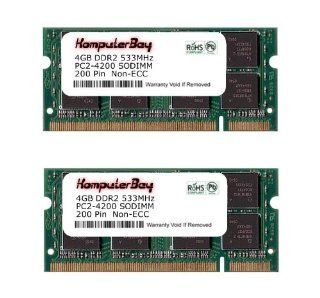 Komputerbay 8GB 2X 4GB DDR2 533MHz PC2 4200 PC2 4300 DDR2 533 (200 PIN) SODIMM Laptop Memory Computers & Accessories