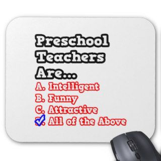 Preschool Teacher QuizJoke Mouse Pads