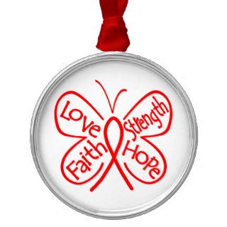 AIDS Butterfly Inspiring Words Christmas Tree Ornament