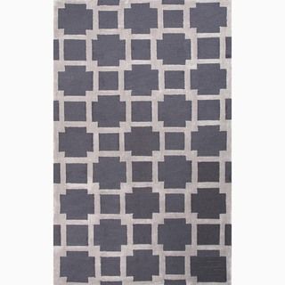 Hand Made Gray/ Ivory Polyester Textured Rug (8x10) JRCPL 7x9   10x14 Rugs