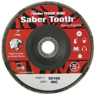 Weiler Sabar Tooth Type 29 Non Woven Ceramic Flap Disc   Very Coarse Grade   4 1/2 in Dia 7/8 in Center Hole   13000 Max RPM   50100 [PRICE is per DISC]