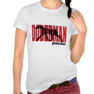 Doberman Silhouette, moving T shirts