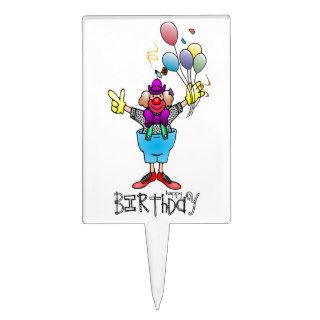 birthday cartoon clown rectangle cake toppers