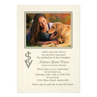 Veterinarian Symbol Graduation Photo Invitation