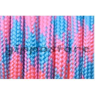 100 Feet Cotton Candy Pink/Carolina Blue 550 Paracord Mil Spec Commercial Type III 7 Strand Parachute Cord Tactical Paracords