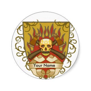 Firefighter Flame Shield Stickers