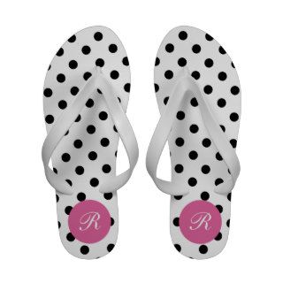 Pink Monogram Sandals Polka Dot