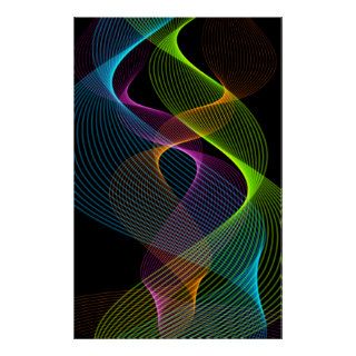 Modern Abstract  Colourful Swirling Lines Design Poster