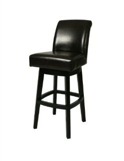 PLUTUS BRANDS Village Swivel Barstool, 30 Inch   Home Furnishings Barstools Contemporary Leather Feher Black High Quality Construction