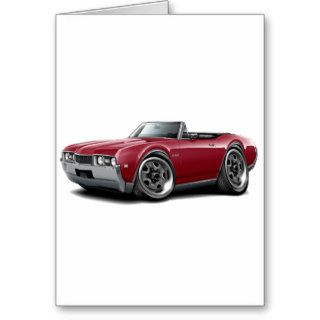 1968 Olds 442 Maroon Convertible Card