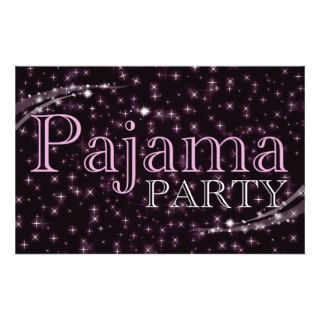 pajama party invitations  starshine custom flyer
